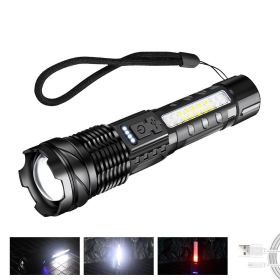 30W LED COB Strong Light Flashlight Portable Rechargeable Bright Household LED Lamp Built in Battery with Power Display