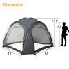 Easy Beach Tent 12 X 12ft Pop Up Canopy UPF50+ Tent with Side Wall, Ground Pegs, and Stability Poles, Sun Shelter Rainproof, Waterproof for Camping Tr