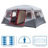 10 Person Family Cabin Tent, 2 Room Huge Tent with Storage Pockets for Camping Accessories