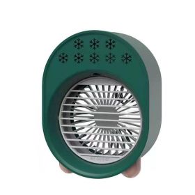 1pc Air Fan Air Cooler Water Cooled Fan; Mini Small Fan USB Fan Spray Humidifier Portable Desktop Fan (Color: Green)