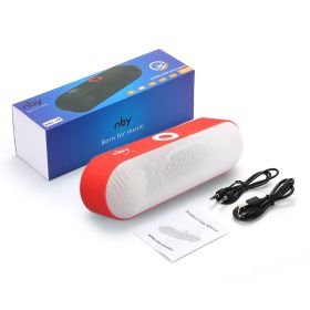 Portable Bluetooth Speaker Mini Wireless Speakers 3D Stereo Music Surround Support TF Card FM Radio Subwoofer Loudspeaker (Ships From: China, Color: Red with box)