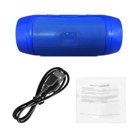 Portable Speaker Wireless Bluetooth-compatible Outdoor Waterproof 3D Stereo Loudspeaker Wireless Sound System Support FM Radio (Color: Blue)