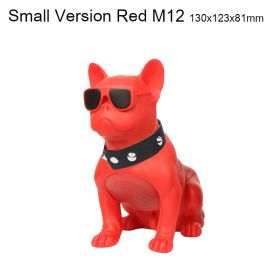 Wireless Bluetooth Speaker Portable FM Heavy Bass 3D Sound Quality Surround Radio Multifunction Card Subwoofer (Color: M12 Small Red)