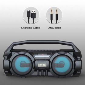 Portable Bluetooth Speakers Powerful Column Home Theater Bass With Mic FM Radio TF Music Center System Wireless Stereo Subwoofer (Ships From: China, Color: S1 Black NO MIC)