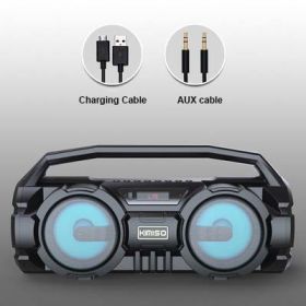 Portable Bluetooth Speakers Powerful Column Home Theater Bass With Mic FM Radio TF Music Center System Wireless Stereo Subwoofer (Ships From: China, Color: S1 Gray NO MIC)