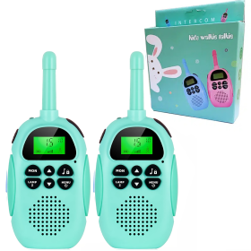 2pcs ZILIEEN Rechargeable Kids Walkie Talkies With 3km Range; 2 Way Radio For Outside; Camping; Hiking (Color: 2 Blue)