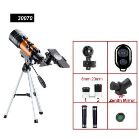 Professional Astronomical Telescope 150 Times Zoom HD High-Power Portable Tripod Night Vision Deep Space Star View Moon Universe (Color: 300702)