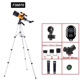 Professional Astronomical Telescope 150 Times Zoom HD High-Power Portable Tripod Night Vision Deep Space Star View Moon Universe (Color: F30070)