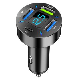 66W 4 Ports USB Car Charger Fast Charging PD Quick Charge 3.0 USB C Car Phone Charger Adapter For iPhone 13 (Plug Type: PD QC3.0 2USB)