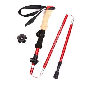 Camping & Hiking Adjustable Anti-Shock Hiking Walking Climbing Sticks (Type: Trekking Poles, Color: Red)