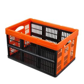 Folding Stackable Storage Crates/Bins with Handles (Type: Storage Crates, Color: Orange & Black)