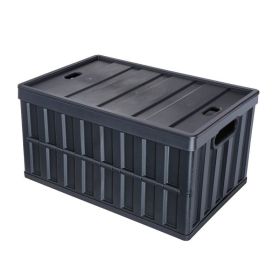 Folding Stackable Storage Crates/Bins with Handles (Type: Storage Crates, Color: Black)