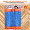 3 People Sleeping Bag for Adult Kids Lightweight Water Resistant Camping Cotton Liner Cold Warm Weather Indoor Outdoor Use 3 Season with Sack for Spri